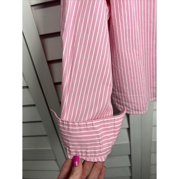 LoveShackFancy x GAP Organic Cotton Striped Cropped Button Down Top Size Large - Picture 9 of 10
